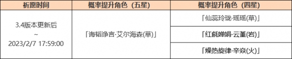 原神3.4卡池什么时候更新 原神3.4版本卡池更新时间