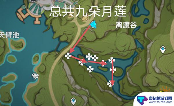 月莲原神采集路线 原神月莲位置分布图解