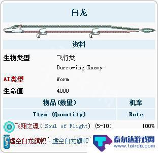 泰拉瑞亚虚空白龙生成高度 泰拉瑞亚虚空白龙召唤要求