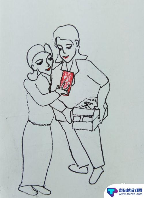 看手机的人怎么画 如何画简笔画二人一起看手机