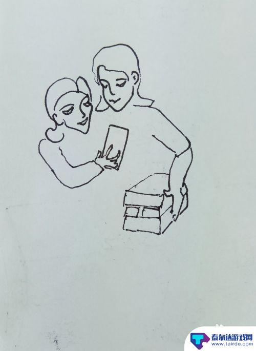 看手机的人怎么画 如何画简笔画二人一起看手机