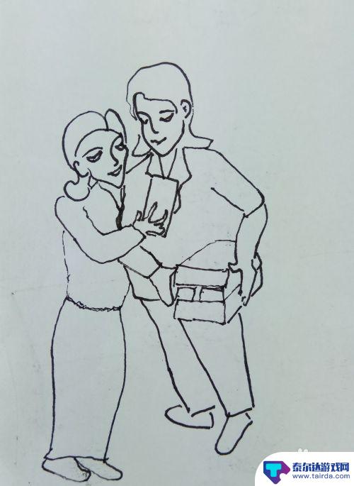 看手机的人怎么画 如何画简笔画二人一起看手机