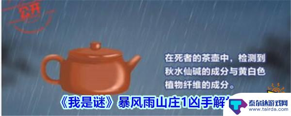 我是谜暴风雨凶手是谁 我是谜暴风雨山庄1凶手推理