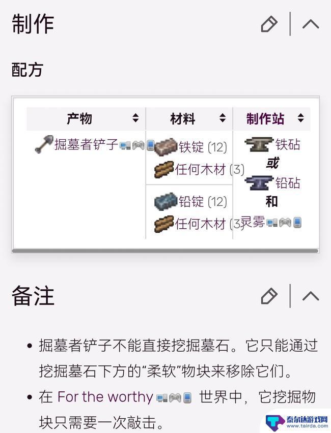 泰拉瑞亚铲子怎么合成 泰拉瑞亚铲子合成材料