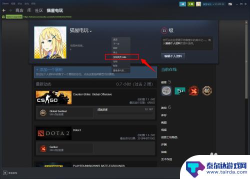 如何查看对方steam个人主页资料链接 steam个人主页链接查询方法