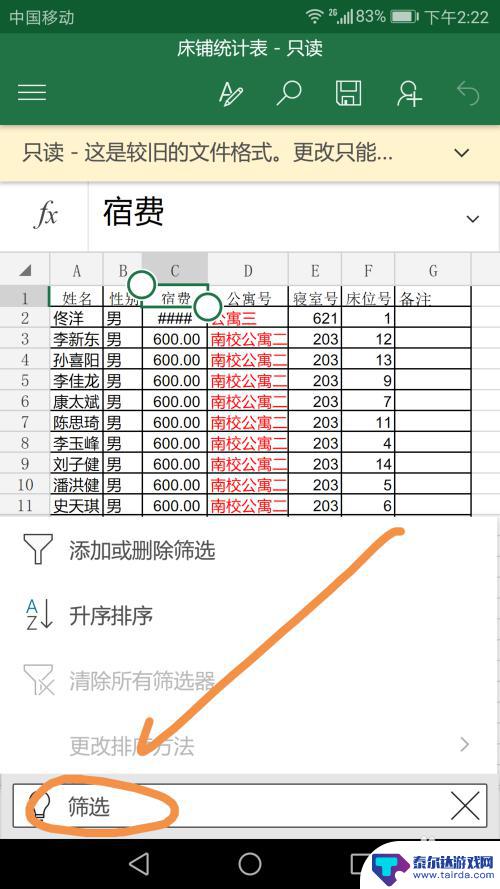 手机表格怎么横向筛选 在手机上如何使用Excel的筛选功能